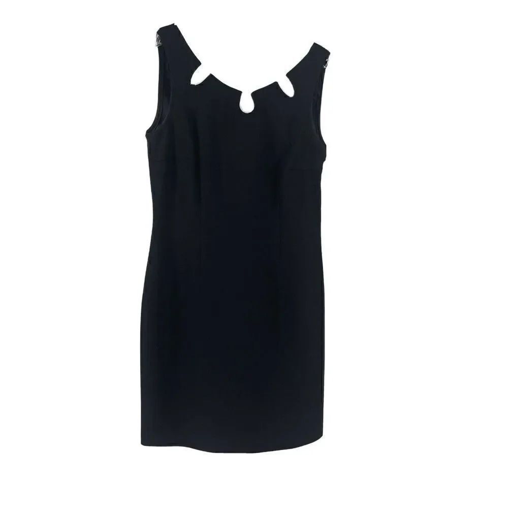 Datiani Vintage Dress Black Structured Cut Outs 90s Size 4 Cocktail Evening Wear